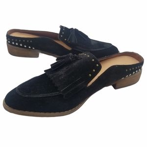 🥿 Mi.im black studded tasseled loafers 6.5